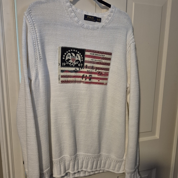 Polo Ralph Lauren Other - Polo by Ralph Lauren White Sweater with Flag Design